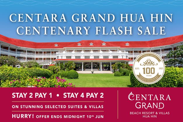 Centara Grand Hua Hin Offers Free Nights with 5-Day Centenary Flash Sale