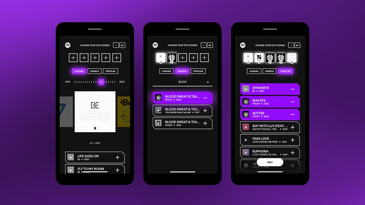 Spotify Encourages Listeners to Share Favorite BTS Songs Through New My Top 5 In-App Experience