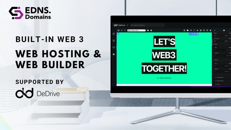 EDNS announces the grand launch of DeDrive with an inbuilt web builder and hosting feature, for decentralized Website building, and hosting services