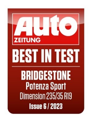 Bridgestone Potenza Sport Takes Test Victory in The 2023 Auto Zeitung Summer Tyre Test