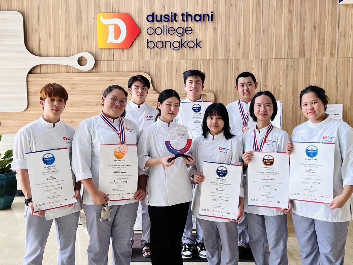 นักศึกษาการโรงแรมและศิลปะการประกอบอาหาร วิทยาลัยดุสิตธานี โชว์ฝีมือกวาดรางวัลจากงาน Pattaya Hospitality Show 2023