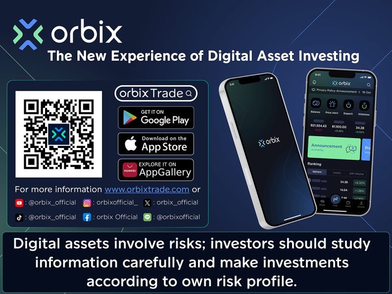 Orbix Trade introduced orbix (orbix) Digital Asset Trading. The New Experience of Digital Asset Investing. Aiming to be the leader in providing excellent digital asset service