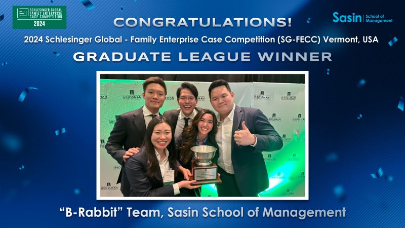 นิสิตศศินทร์คว้ารางวัลระดับโกล Schlesinger Global Family Enterprise Case Competition 2024