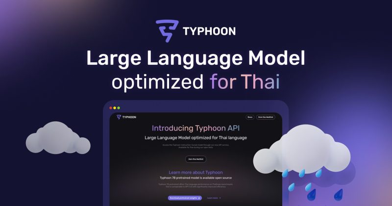 SCB 10X unveils a high-performance large language model Typhoon optimized for Thai - set to launch an open beta for model access