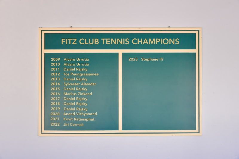 Invitation to enter the popular annual Fitz Club Tennis Tournament, 8th - 10th March 2024