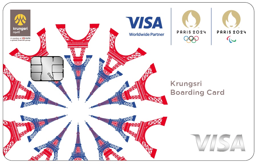 กรุงศรี แทคทีม วีซ่า พาเชียร์ โอลิมปิก เกมส์ ปารีส 2024 ที่ฝรั่งเศส กับบัตร Krungsri Boarding Card และบัตรกรุงศรี เดบิต