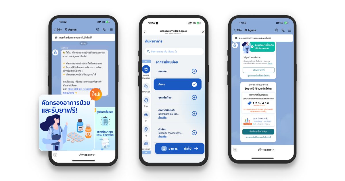 Agnos health หนึ่งใน 4 ทีมจากโครงการ Accelerate Impact with Pruksa จับมือกับ สำนักการแพทย์ กทม.ให้บริการคัดกรองโรคด้วย AI ผ่าน LINE OA โรงพยาบาลรัฐ