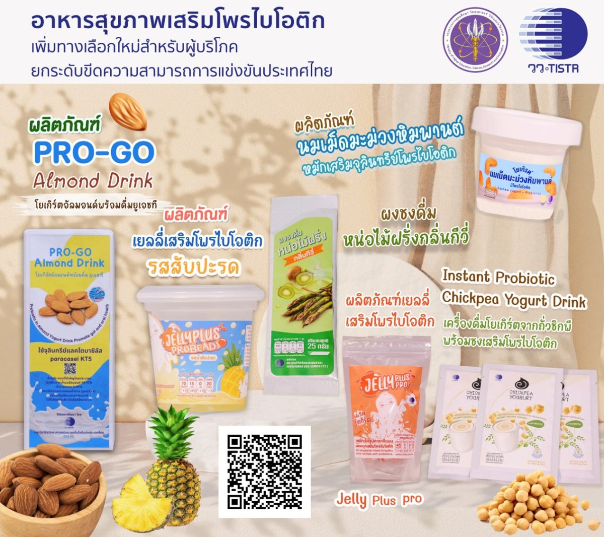 ศุภมาส สั่งการ วว. เสริมแกร่งผู้ประกอบการไทย ถ่ายทอดเทคโนโลยีการผลิต อาหารสุขภาพเสริมโพรไบโอติก สู่เชิงพาณิชย์ เพิ่มทางเลือกใหม่สำหรับผู้บริโภค
