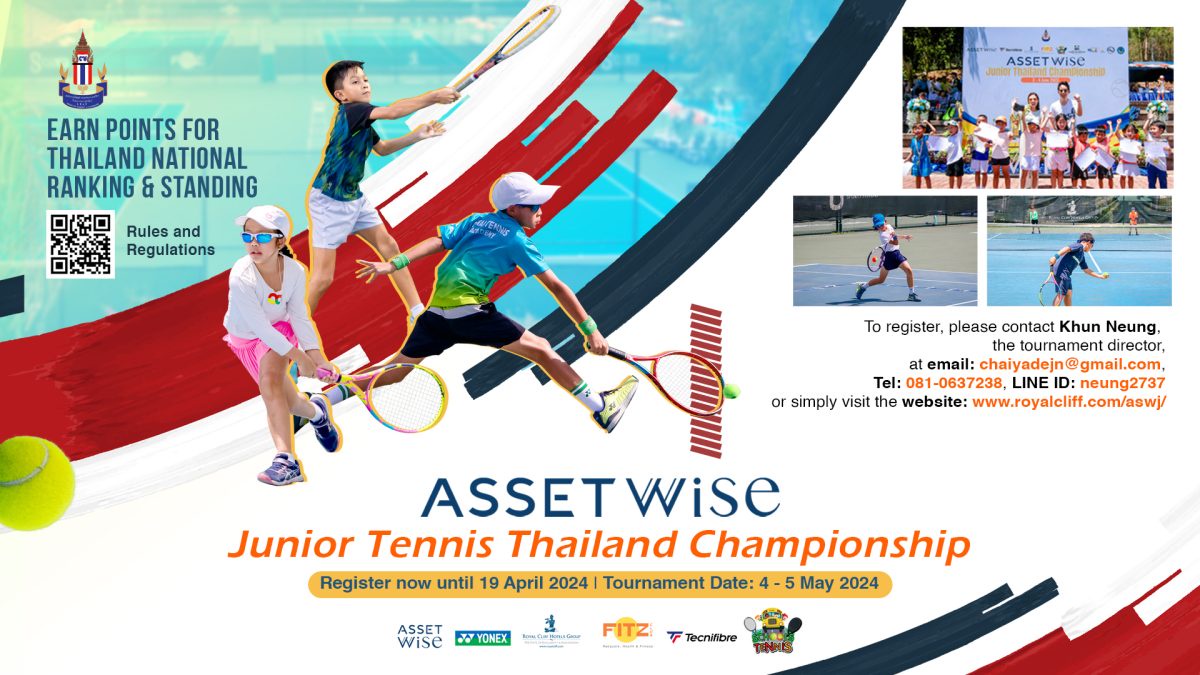 Mark Your Calendars for the Return of the AssetWise Junior Tennis Thailand Championship, 3 - 5 May at Fitz Club Pattaya!
