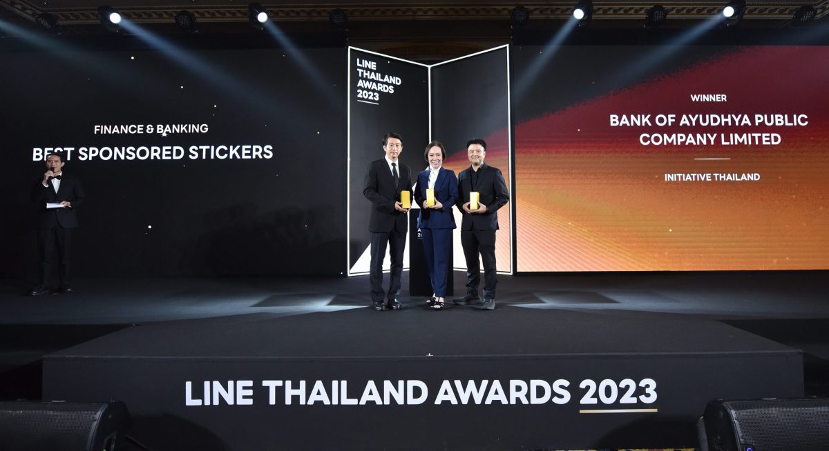 Krungsri wins Best Sponsored Stickers in Finance Banking Award at LINE THAILAND AWARDS 2023 for its highest number of sticker downloads and usage