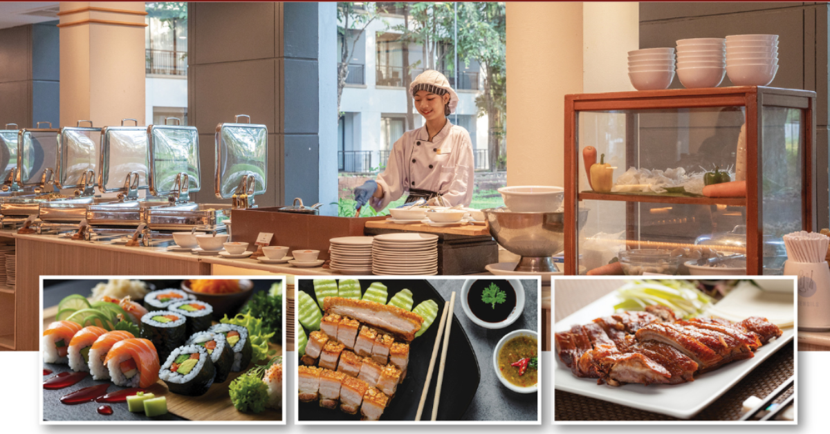 บุฟเฟต์มื้อกลางวันและบุฟเฟต์นานาชาติมื้อเย็นในบรรยากาศธรรมชาติที่ทวาราวดี รีสอร์ท ปราจีนบุรี