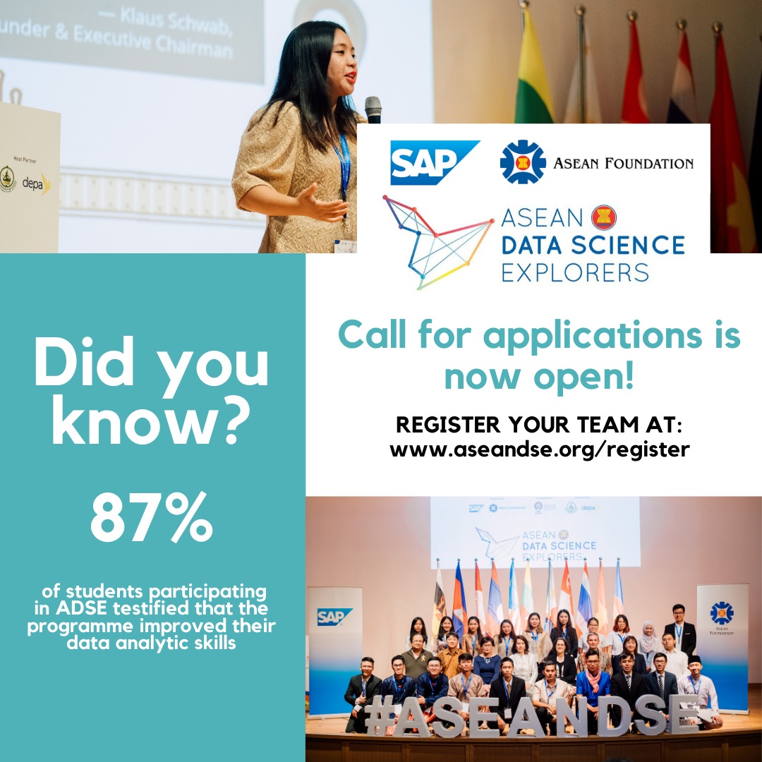 เปิดรับสมัครเยาวชนเข้าร่วมการแข่งขัน ASEAN Data Science Explorers ประจำปี 2563